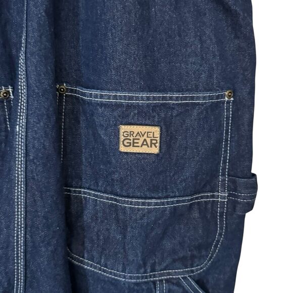 Gravel Gear Mens Size 38x32 Blue Denim Bib Overalls Carpenter Workwear Cotton - Picture 14 of 16